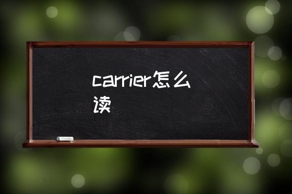 carrier怎么讀 carrier是什么意思？