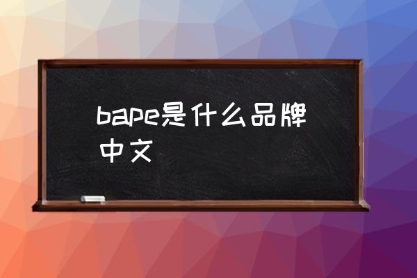 bape是什么品牌中文 bape全名？
