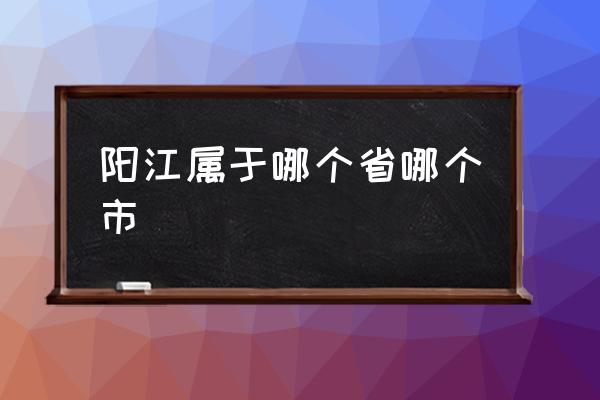 陽江屬于哪個省哪個市 陽江是個怎樣的城市？