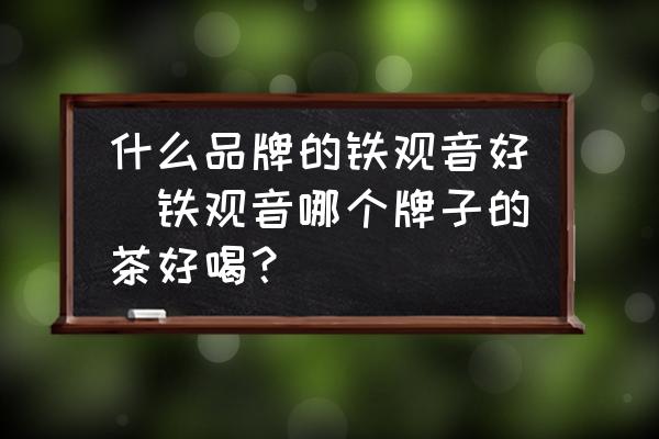 什么品牌的鐵觀音好(鐵觀音哪個牌子的茶好喝？)