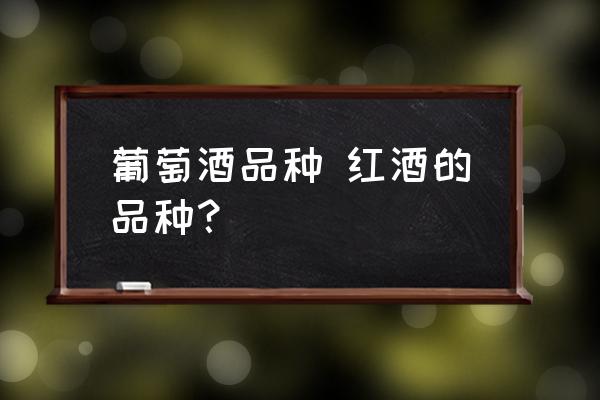 葡萄酒品種 紅酒的品種？