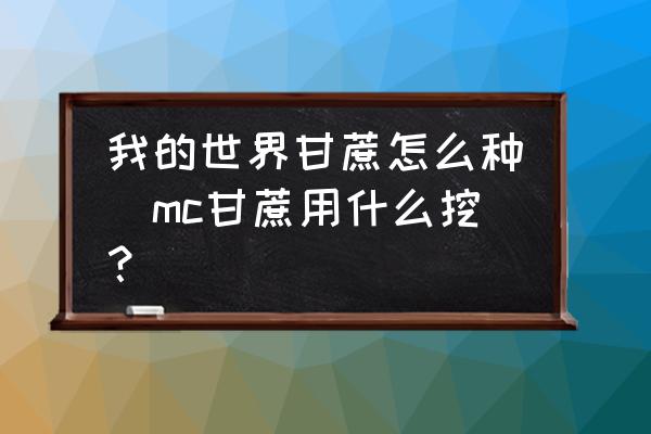 我的世界甘蔗怎么種(mc甘蔗用什么挖？)