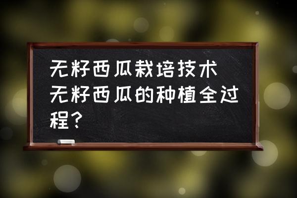 無籽西瓜栽培技術(shù)(無籽西瓜的種植全過程？)