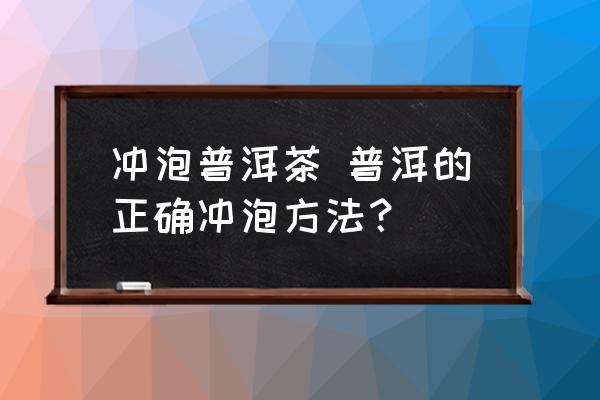 沖泡普洱茶 普洱的正確沖泡方法？