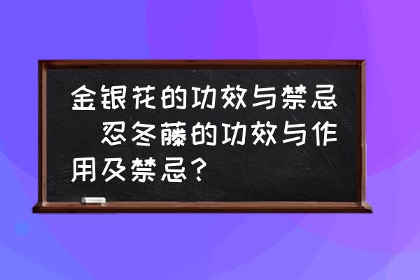 金銀花的功效與禁忌(忍冬藤的功效與作用及禁忌？)
