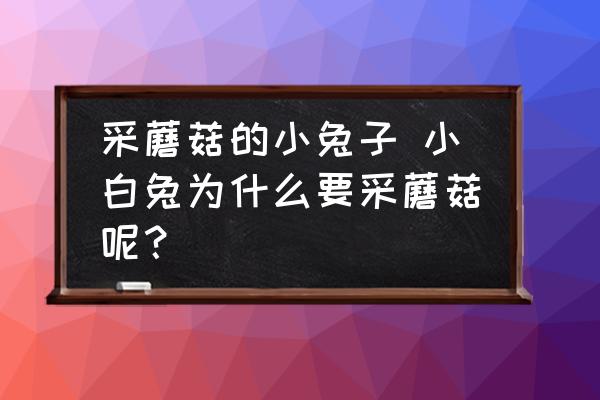 采蘑菇的小兔子 小白兔為什么要采蘑菇呢？