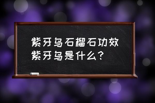 紫牙烏石榴石功效(紫牙烏是什么？)