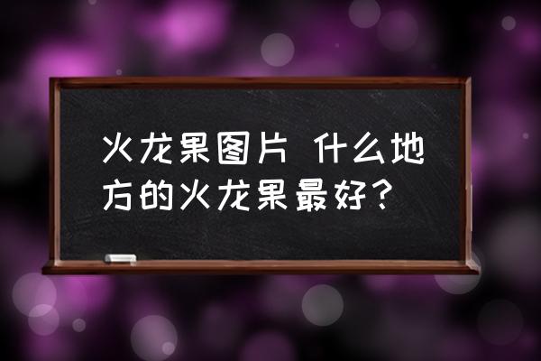 火龍果圖片 什么地方的火龍果最好？