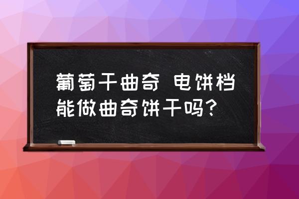 葡萄干曲奇 電餅檔能做曲奇餅干嗎？