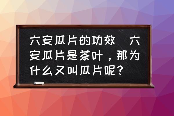六安瓜片的功效(六安瓜片是茶葉，那為什么又叫瓜片呢？)