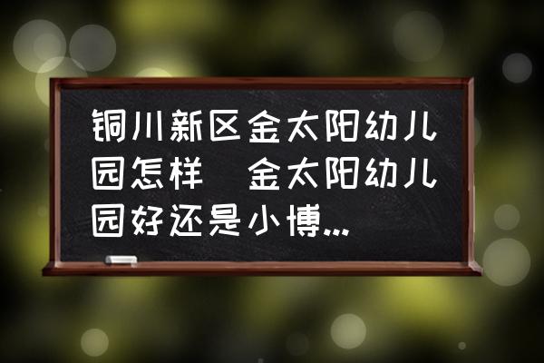 銅川新區(qū)金太陽幼兒園怎樣(金太陽幼兒園好還是小博士幼兒園好？)