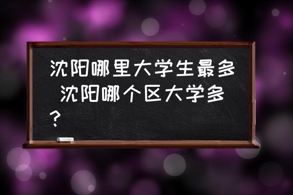 沈陽哪里大學(xué)生最多 沈陽哪個區(qū)大學(xué)多？