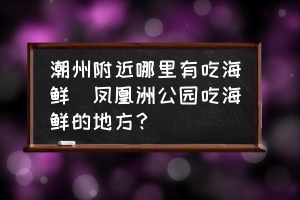 潮州附近哪里有吃海鮮(鳳凰洲公園吃海鮮的地方？)