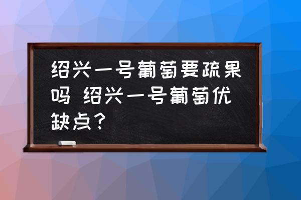 紹興一號葡萄要疏果嗎 紹興一號葡萄優(yōu)缺點(diǎn)？