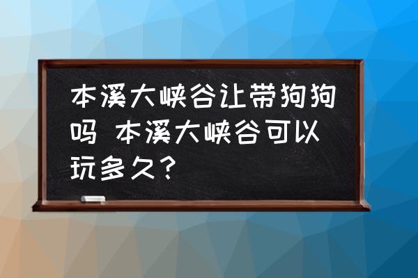 本溪大峽谷讓帶狗狗嗎 本溪大峽谷可以玩多久？