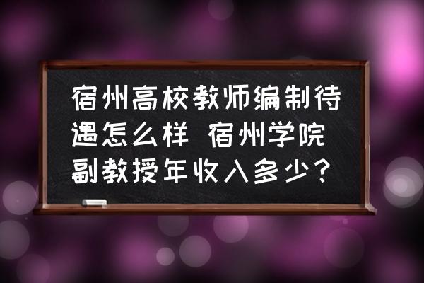 宿州高校教師編制待遇怎么樣 宿州學(xué)院副教授年收入多少？