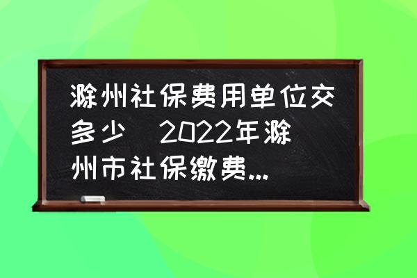 滁州社保費用單位交多少(2022年滁州市社保繳費標準？)