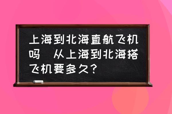 上海到北海直航飛機嗎(從上海到北海搭飛機要多久？)
