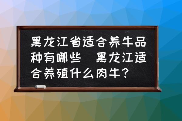 黑龍江省適合養(yǎng)牛品種有哪些(黑龍江適合養(yǎng)殖什么肉牛？)