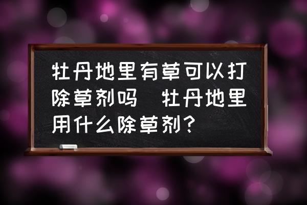 牡丹地里有草可以打除草劑嗎(牡丹地里用什么除草劑？)