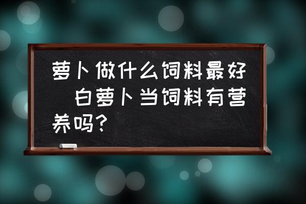 蘿卜做什么飼料最好(白蘿卜當(dāng)飼料有營養(yǎng)嗎？)