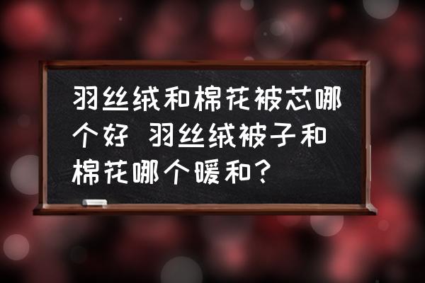 羽絲絨和棉花被芯哪個好 羽絲絨被子和棉花哪個暖和？