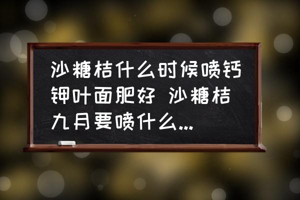 沙糖桔什么時候噴鈣鉀葉面肥好 沙糖桔九月要噴什么葉面肥？