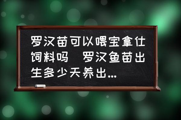 羅漢苗可以喂寶拿仕飼料嗎(羅漢魚(yú)苗出生多少天養(yǎng)出爆頭？)