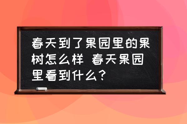 春天到了果園里的果樹怎么樣 春天果園里看到什么？