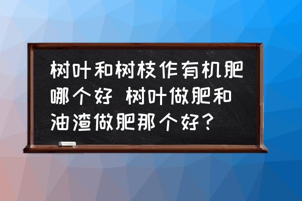樹葉和樹枝作有機肥哪個好 樹葉做肥和油渣做肥那個好？