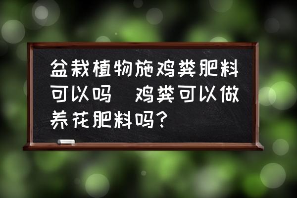 盆栽植物施雞糞肥料可以嗎(雞糞可以做養(yǎng)花肥料嗎？)