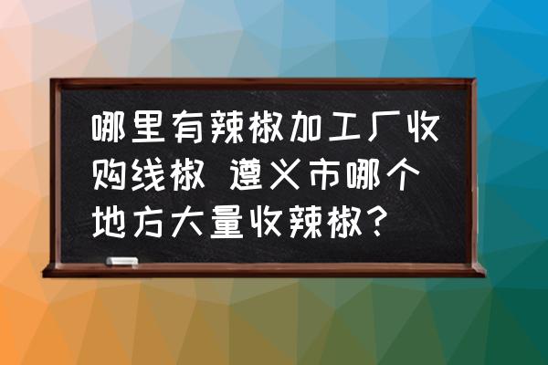 哪里有辣椒加工廠收購(gòu)線椒 遵義市哪個(gè)地方大量收辣椒？
