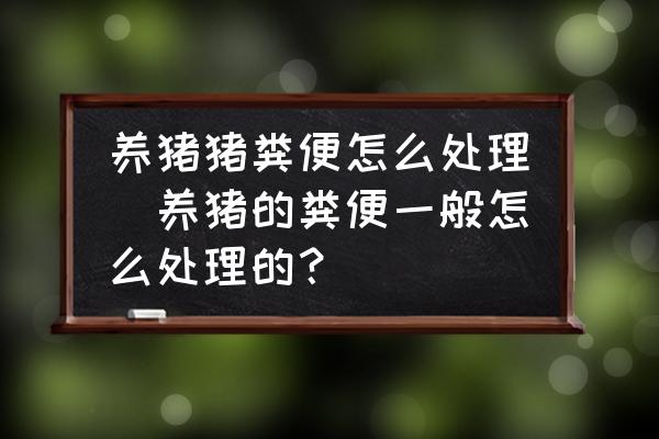 養(yǎng)豬豬糞便怎么處理(養(yǎng)豬的糞便一般怎么處理的？)