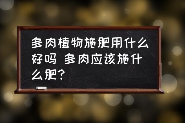 多肉植物施肥用什么好嗎 多肉應(yīng)該施什么肥？