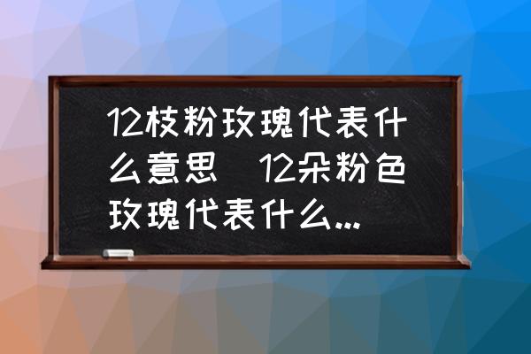 12枝粉玫瑰代表什么意思(12朵粉色玫瑰代表什么意思？)
