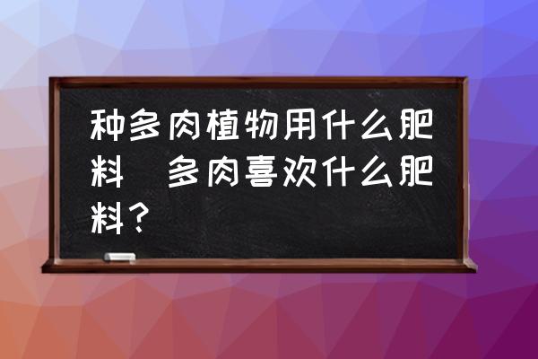 種多肉植物用什么肥料(多肉喜歡什么肥料？)