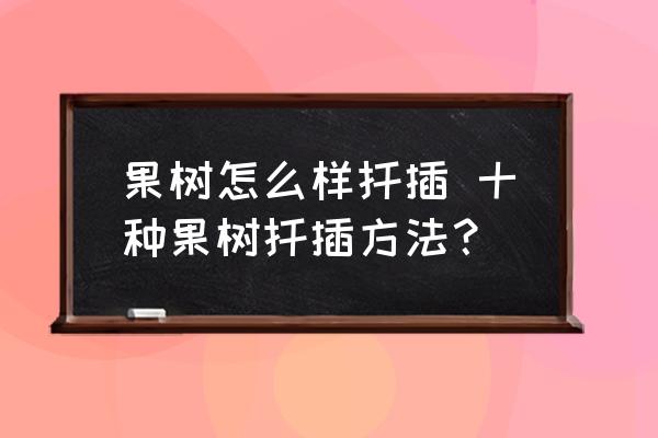 果樹怎么樣扦插 十種果樹扦插方法？