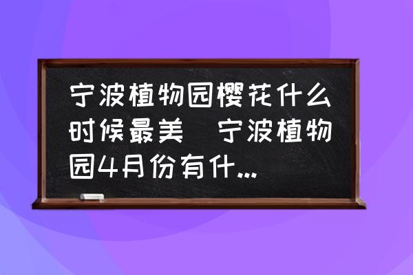 寧波植物園櫻花什么時候最美(寧波植物園4月份有什么花？)