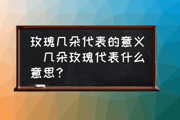 玫瑰幾朵代表的意義(幾朵玫瑰代表什么意思？)