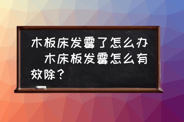 木板床發(fā)霉了怎么辦(木床板發(fā)霉怎么有效除？)