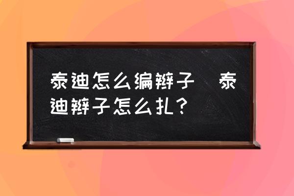 泰迪怎么編辮子(泰迪辮子怎么扎？)