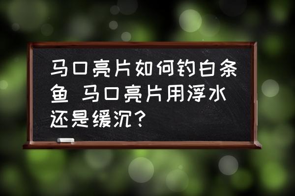 馬口亮片如何釣白條魚 馬口亮片用浮水還是緩沉？