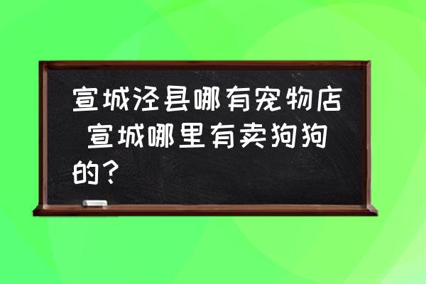 宣城涇縣哪有寵物店 宣城哪里有賣狗狗的？