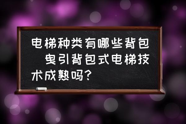 電梯種類有哪些背包(曳引背包式電梯技術(shù)成熟嗎？)