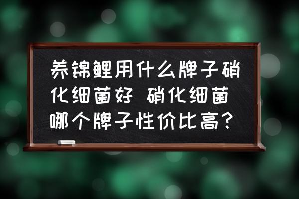養(yǎng)錦鯉用什么牌子硝化細(xì)菌好 硝化細(xì)菌哪個(gè)牌子性?xún)r(jià)比高？