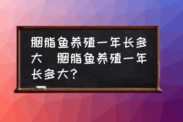 胭脂魚養(yǎng)殖一年長多大(胭脂魚養(yǎng)殖一年長多大？)