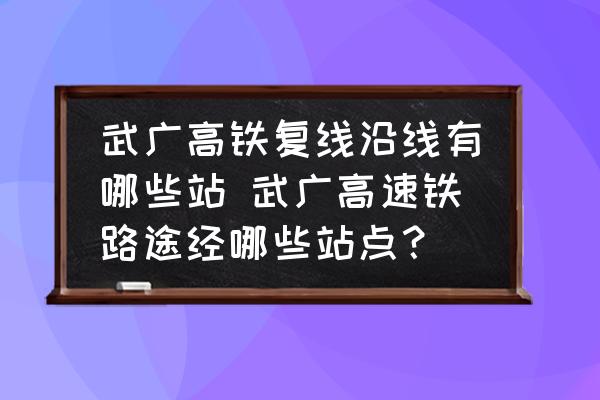 武廣高鐵復(fù)線沿線有哪些站 武廣高速鐵路途經(jīng)哪些站點(diǎn)？