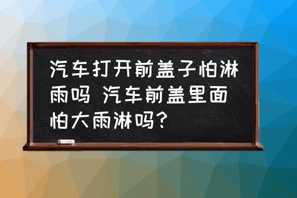 汽車打開前蓋子怕淋雨嗎 汽車前蓋里面怕大雨淋嗎？
