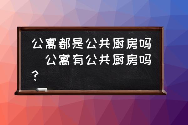 公寓都是公共廚房嗎(公寓有公共廚房嗎？)